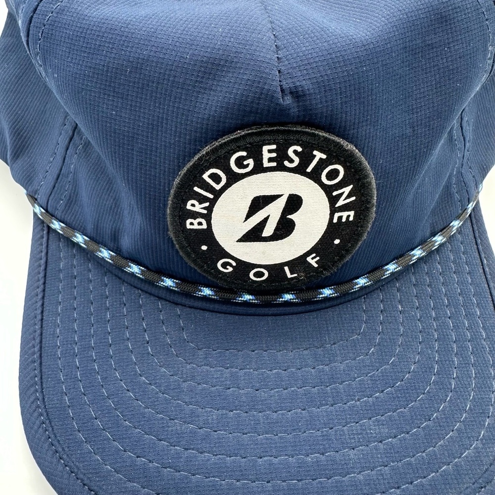 Bridgestone Golf Rope Cap Navy SnapBack 100% Polyester Dad Hat - Picture 9 of 13